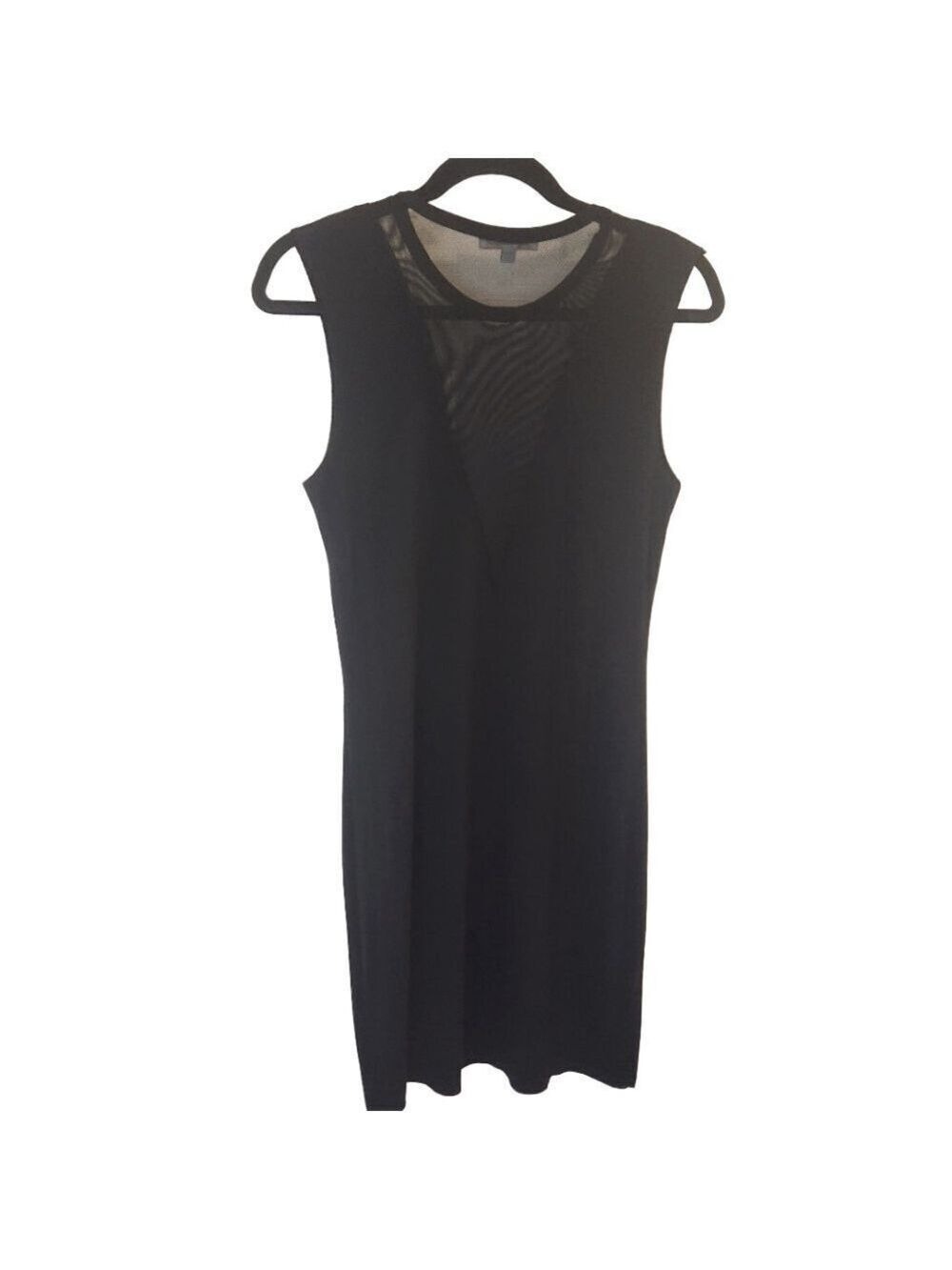 Don't Ask Why Sheer V-Dip Dress One Size Black Tshirt Material Viscose Nylon - Picture 5 of 12